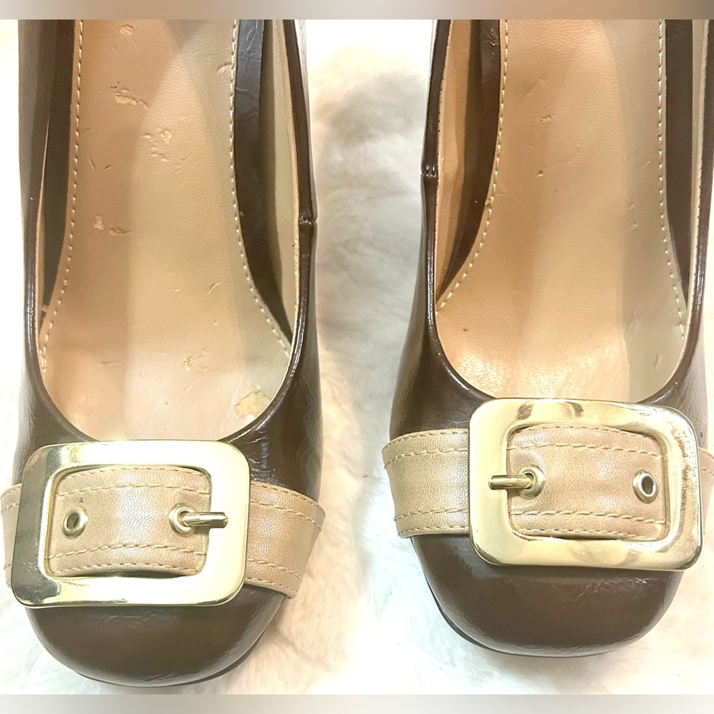 Vintage Rialto tan and brown round toe block heel women’s size 8M - Picture 6 of 11